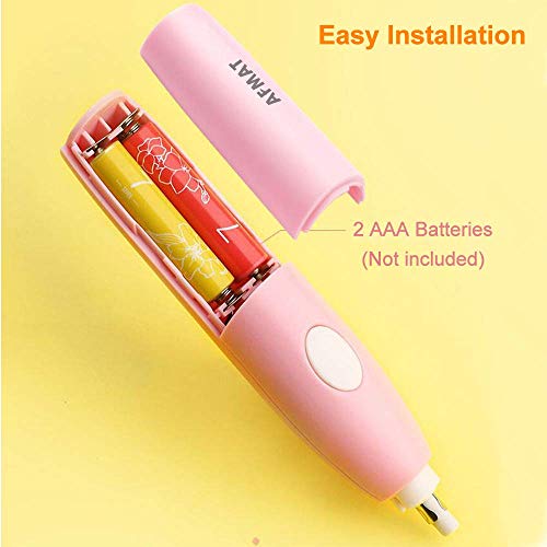 Electric Erasers, Electric Eraser with 140 Refills, Battery Operated Eraser, Electric Eraser Kit for Artists, Art Pencils, Drawing, Painting, Sketching, Drafting, Arts and Crafts-Pink - Thumbnail 4