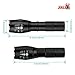 JIA LE Tactical Flashlight Super Bright Led T6 Cree Flashlights 1000 Lumens with 2 Rechargeable 18650 Lithium Ion Batteries and Charger Water Resistant, Ideal For Camping Emergency, 2 Piece