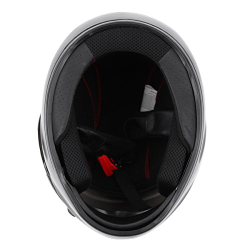 PanelTech DOT Black Mirror Visor Full Face Adult Helmet for Motorcycle Bike (XL)
