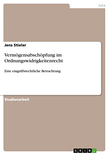 Vermogensabschopfung Im Ordnungswidrigkeitenrecht Eine