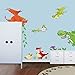MLM Cute Cartoon Colorful Dinosaur Zoo Children's Room Decor Kindergarten Boys And Girls Bedroom Furnished Cartoon Sticker Removable Vinyl Wall Stickers