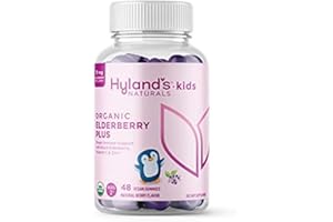 Hyland's Kids Organic Elderberry Plus Gummies, Organic Black Elderberry with ZINC and Vitamin C, Immune Support for Children, 48 Vegan Gummies