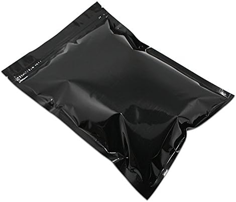 100PCS 18x26 cm (7.1x10.2 inch) Black Mylar Ziplock Bag Smell Proof Food Storage Metallic Foil Aluminium Pouch Flat Heat Seal Packing Bags Sample Baggies