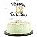 LVEUD happy birthday cake topper Black Font Golden Numbers 12th birthday happy Cake Topper -Birthday Party Decorations (12th)