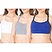 Fruit of the Loom Women's Cotton Pullover Sport Bra, Navy Heather/White/Grey-3 Pack