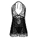 TOOPOOT Women’s Underwear  New V-Neck Lingerie Lace Babydoll Mesh Chemise Nightwear Bowknot Sleepwear Blackthumb 2