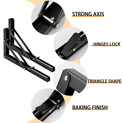 Folding Shelf Brackets, Heavy Duty Metal Triangle Shelf Bracket, DIY