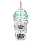 Pusheen by Our Name is Mud Plastic Tumbler with Straw, 16 oz.