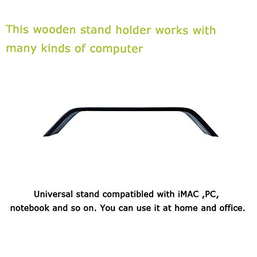 Halnziye Wooden Computer Monitor Stand, Durable Desk Riser Laptop Desktop Stands for MacBook, Universal Office PC Notebook Stand Holder/Household Flower Pot Rack (Oak Black)