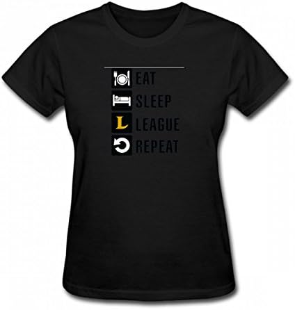 MZOUQD Eat Sleep repeat Challenger Master Fun Tshirt Printed Cotton T-Shirts Tops Logo Womens Tee Black