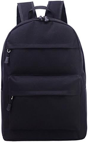 Euter Canvas Daypack Classic Solid Mid-volume Multipurpose Backpack Boys Girls School Black