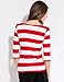 Camii Mia 3/4 Sleeve Shirts for Women, Striped Tee Shirts Cotton Stretchy Lightweight Slim Fit (X-Large, Red)