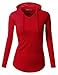 Doublju Womens Round Neck Thin Pullover Hoodie With Kangaroo Pocket