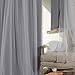 Best Home Fashion uMIXm Mix and Match Tulle Sheer Lace and Blackout 4 Piece Curtain Set – Antique Bronze Grommet Top – Grey - 52