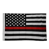 Gaosaili Thin RedLine American Polyester Flag 3 by 5 Feet