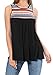 Levaca Womens Summer O Neck Ethnic Patchwork Pleated Loose Casual Tank Tops
