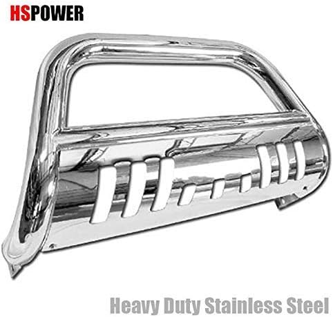 Bull Bar Push Bumper Grill Grille Guard Compatible with 2005-2021 Nissan Frontier/Pathfinder | Chrome Finish Stainless Steel Front Bumper Bull Bar Guard