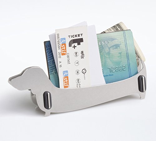 Original Puppy Dog Design Stainless Steel Countertop Desktop DIY Business Card Holder Display Stand