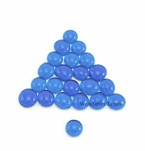 WON0097 Crystal Lake Blue 12-15mm Glass Bead Tokens (22) Wondertrail