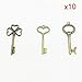 PeaceJoy Mixed Set of Large Skeleton Keys in Antique Bronze, Set of 30 Keys