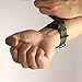 INFANTRY 20mm 22mm Nylon NATO Canvas Fabric Watch Band Strap, 4 Rings Stainless Steel Buckle, Black/Green