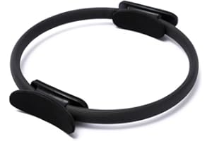 MOKERNALI Pilates Ring, 15" Fitness Circle, Magic Exercise Circle with Dual Grip, Yoga Pilates Ring, Resistance Circle for Home Thigh Workout, Pelvic Floor Muscle Training(Black)