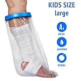 Waterproof Leg Cast Cover for Shower. Reusable, Thick Adjustable Protector Bag to Keep Casts and Bandages Dry. Full Watertight Protection for Broken or Injured Legs, Knees, Ankles, Fingers, Heels.