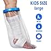Waterproof Cast Cover For Shower & Bath - Kids Legs. Reusable, 100% Sealed Water Protector Keeps Casts & Bandages Dry. Covers Broken Leg, Foot, Ankle, Wounds, Burns. Full Watertight Protection.