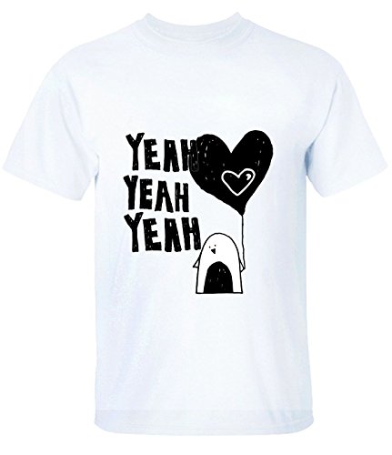 Yigenvren Mens Love Balloon Cartoon Cute Yeah Yeah Yeah Funny Fashion T-Shirts for Men XL white