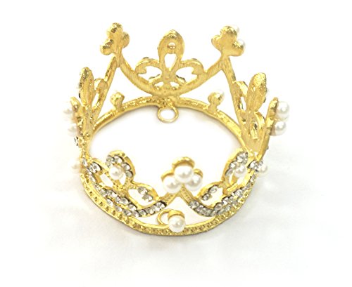 Kuzhi Wedding Party Baby Circle Round Mini Crown Tiara (Gold)