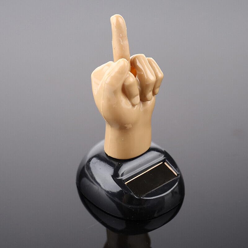 Pchnfei Car Dashboard Solar Powered Mid Finger Shaking Dancing Figure Decorative Figures Playsets, Solar Dancing Figurines, Dashboard Bobbleheads, Middle Finger Solar Power Kits