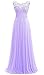 PROMLINK Women Beaded Chiffon Bridesmaid Dresses Long for Wedding Guest Gowns,Lilac 6
