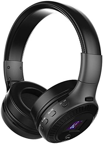 Over-ear Headphones, YESSHOW Wireless Bluetooth Earphones with Mic HiFi Stereo Foldable Adjustable Headset Noise Cancelling for Laptop Computer Tablet PC &amp; Other iPhone Android Smartphones [Black]