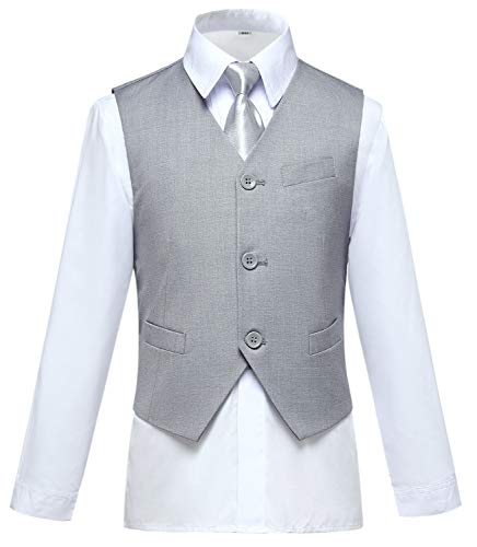 Visaccy Suits for Boys,Slim Fit Boys Suit Outfit for Toddler Kids Bathing Gray Size 3T