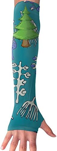 Green Pine Tree Men Women UV Protection Compression Arm Sleeves For Running Golf