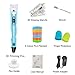 MagicBiu 3D Pen with PLA Filament Refills 3D Drawing Printing Printer Pens Bonus 6 Colors 60 Feet PLA Stencil for Kids and Adults Arts Crafts Model DIY, Compatible with PLA Non-Clogging