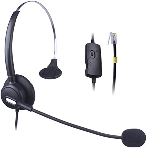 Vanstalk Hands Free Telephone Headset Mono with Volume Mute Control, Noise Cancelling Mic, Call Center Phone Headsets for Cisco IP Phones 7911 7912 7906G Avaya 1608 1616 9611G(VT10BG)