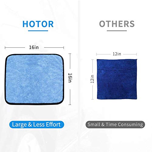 image for HOTOR 16'' x 16'' Large & Thick Microfiber Cleaning Cloths Strong Abso