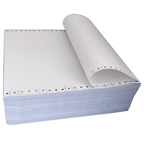 FirstZi Blank 9.5x11 Inches Continuous Feed Computer Paper Fanfold for Dot Matrix Printers, 1000 Count per Box, White 1 Part, Margin Perforated, Perfect for Receipts, Invoices, Bill List - Thumbnail 3