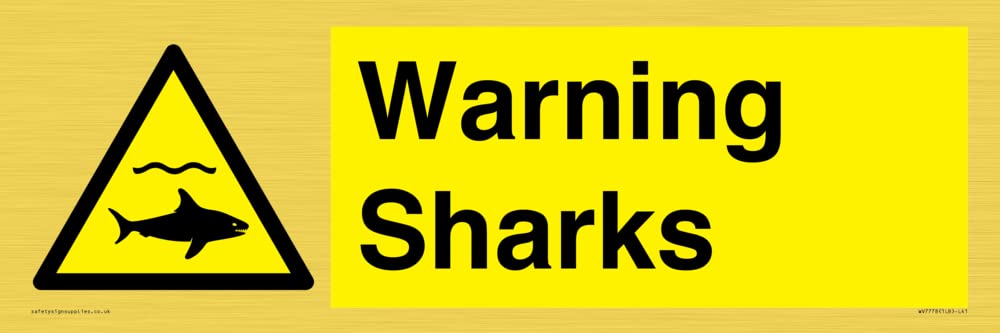 Warning sharks Sign - 450x150mm - L41