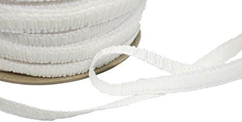 Porcelynne White Decorative Ruched 1/2" Strap Elastic - 5 Yards