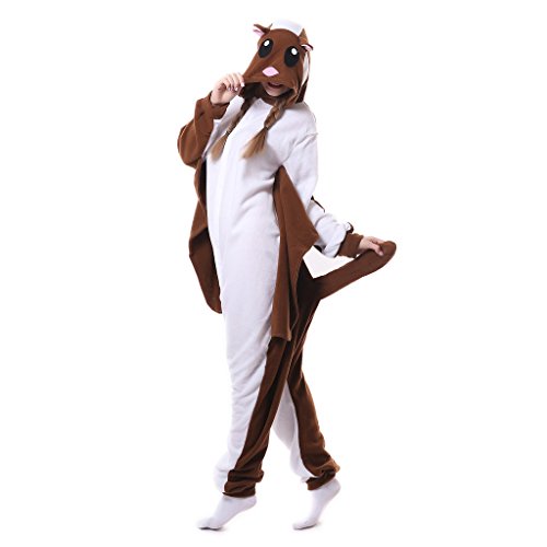 Unisex Adult Pajamas - Plush One Piece Cosplay Flying Squirrel Animal Costume