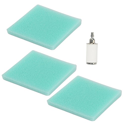 Harbot (Pack of 3 530057781 Air Filter with Fuel Filter for Poulan Craftman Weed Eater Featherlite SST25 FL20 FL26 FL20C FL23 MX550 P1500 P2500 P3500 P4500 XT260 XT700 SST25C String Gas Trimmer