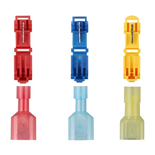Sunshinehomely 60pcs Insulated 22-10 AWG T-Taps Quick Splice Wire Terminal Connectors Combo Kit - Thumbnail 4