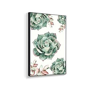 Framed Canvas Home Artwork Decoration Succulent Plant Canvas Wall Art for Living Room, Bedroom - 16x24 inches