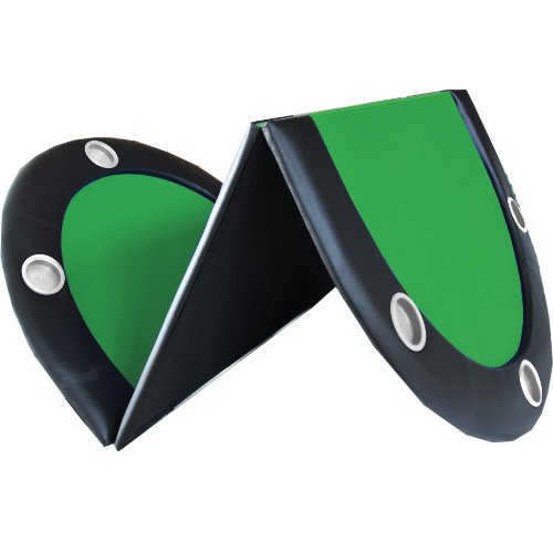 10 Player 84″ 3 Fold Folding Texam Hold’em Poker Table Top Black Suits Speed Cloth Stainless Cup