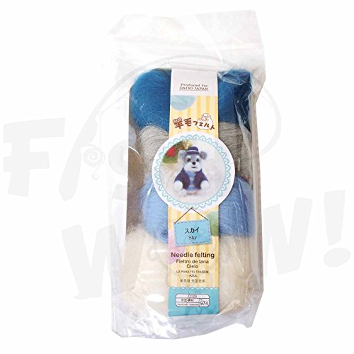 Set of 6 Wool roving FELT Needle DIY Handcraft KIT red purple blue yellow pink white