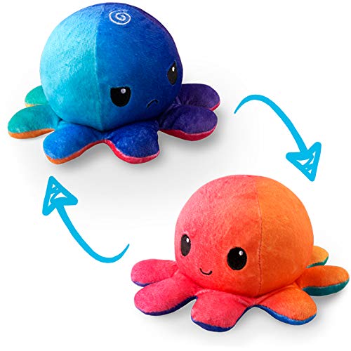 Photo 1 of TeeTurtle - The Original Reversible Octopus Plushie - Sunset + Mermaid - Cute Sensory Fidget Stuffed Animals That Show Your Mood