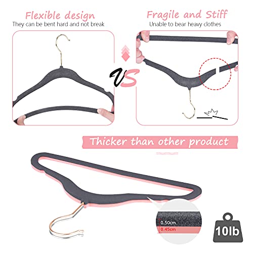 Himetsuya Kids Hangers 50 Pack Baby Velvet Hangers With 8 Pcs Baby