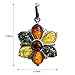 Ian and Valeri Co. Multicolor Amber Sterling Silver Flower Pendant Necklace